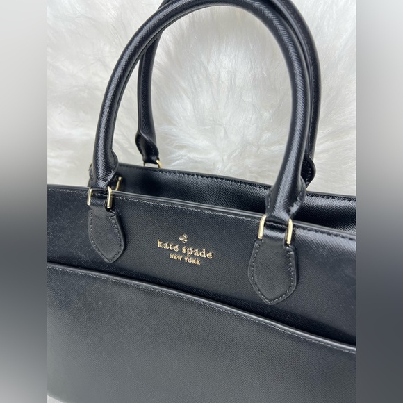 Kate Spade Madison Medium Saffiano Leather Black Satchel Crossbody - Picture 5 of 9